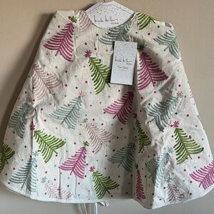 Nicole Miller Holiday Christmas Tree 🎄 Skirt Pink Green Blue Ivory NEW!